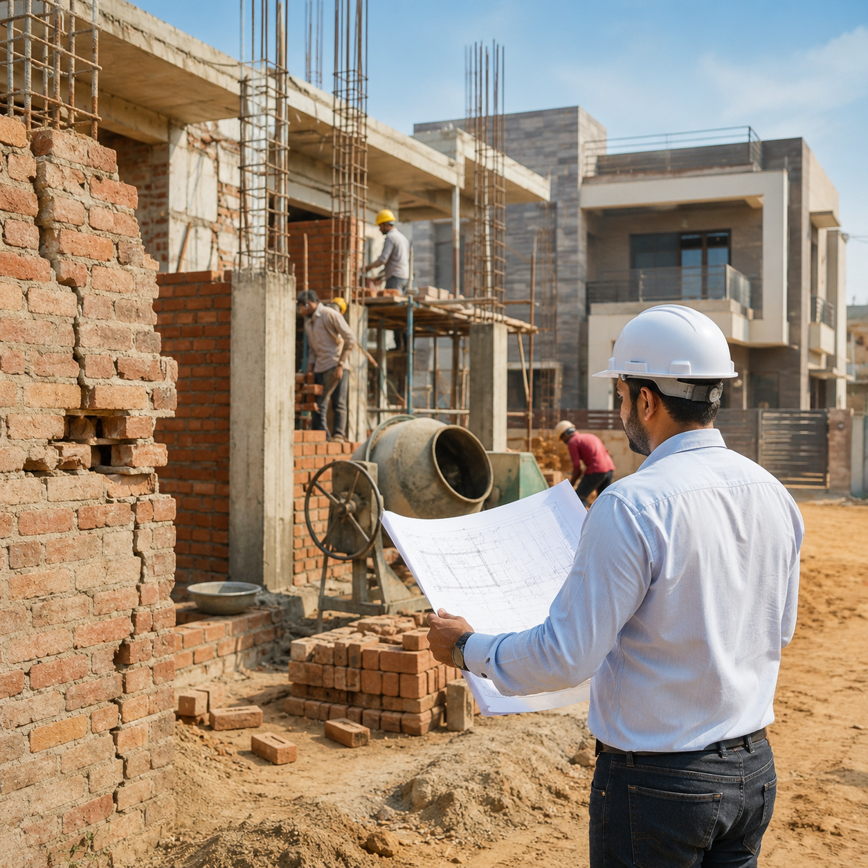 Why Construction Sites Fail at a residential house construction site in Jaipur